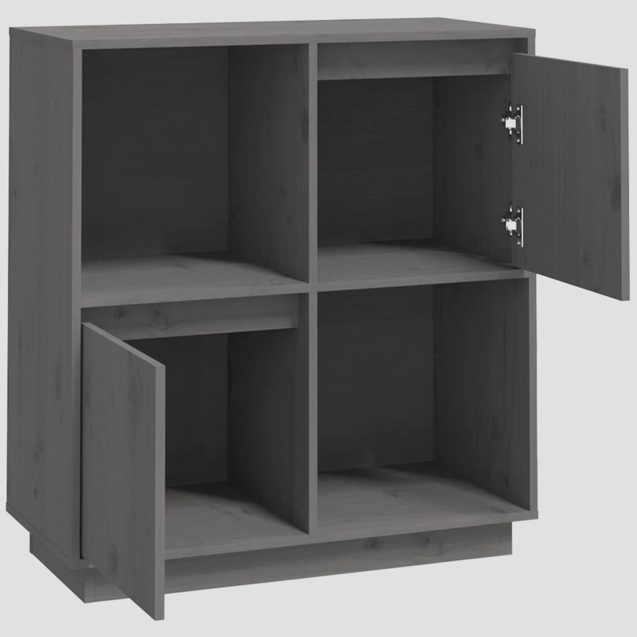 Voir la diapositive 5 : VIDAXL Buffet Gris 74x35x80 cm Bois massif de pin