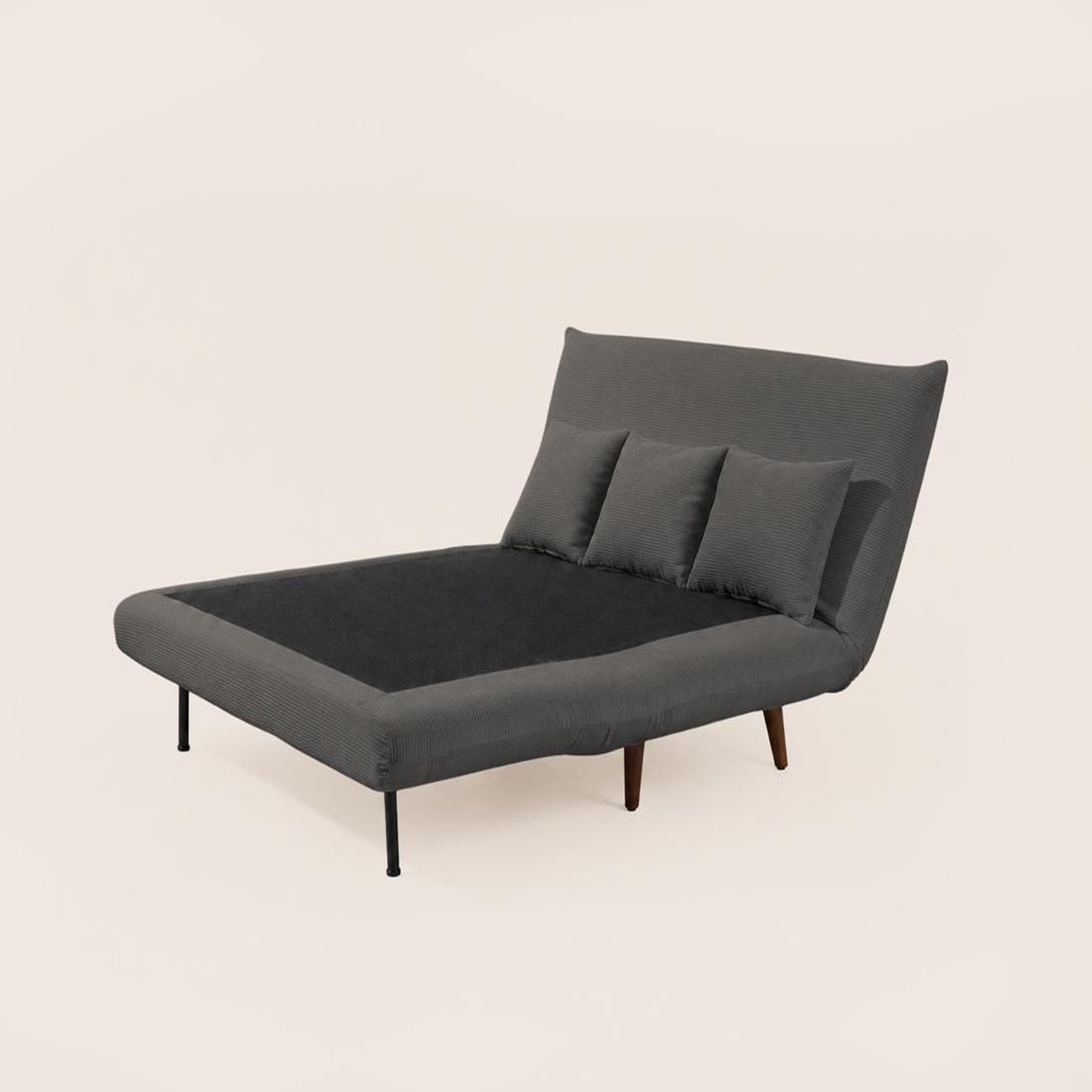 Voir la diapositive 4 : BEST MOBILIER Lumi - banquette convertible clic-clac 2 places en velours côtelé