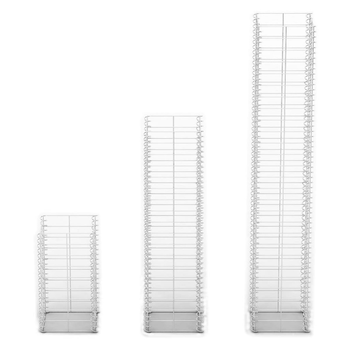 VIDAXL 3 gabions en fil galvanise