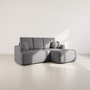 Voir la diapositive 1 : BEST MOBILIER Candela - canapé d'angle droit 4 places - convertible avec coffre - en tissu bouclette