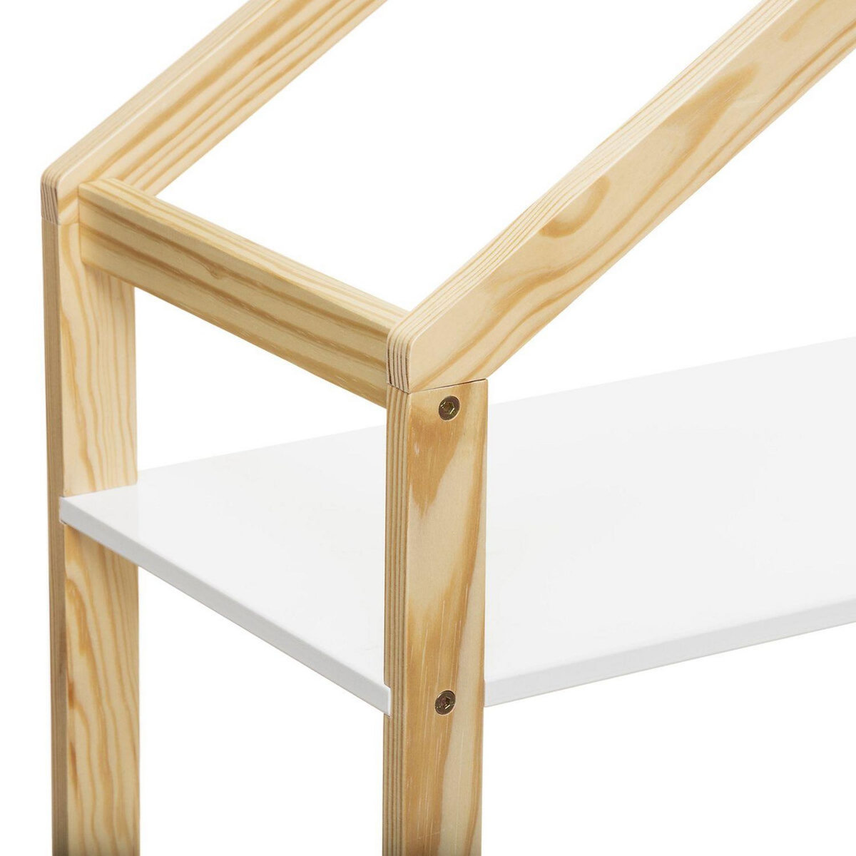 ATMOSPHERA Bibliothèque Maison 3 étages avec tiroir de rangement en Bois de Pin - Hauteur 120,50 cm - Blanc et bois