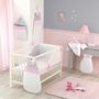 Voir la diapositive 2 : PTIT BASILE Parure Housse de couette 100x140 cm + taie 40x60 cm Claudine - Gris & rose