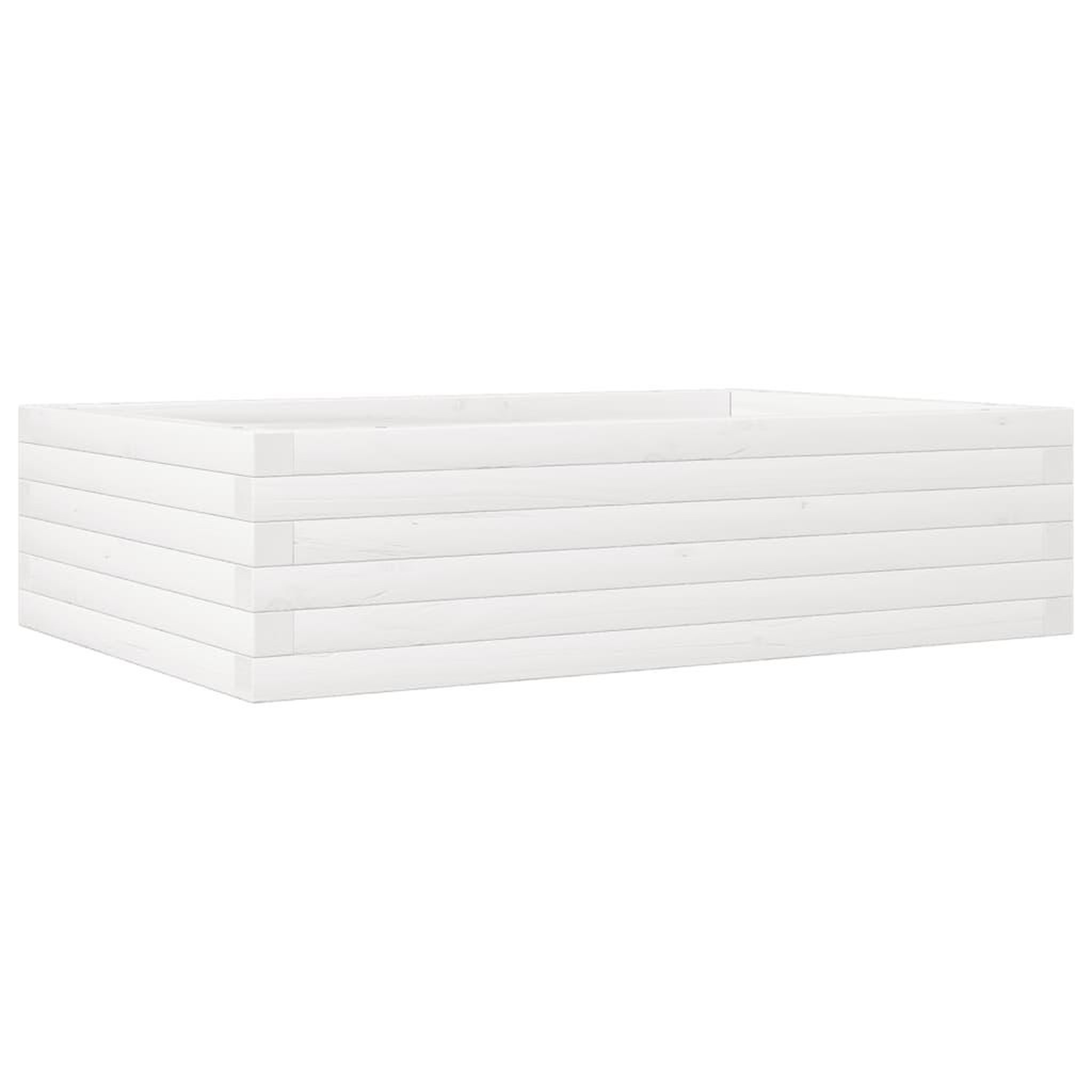 Voir la diapositive 2 : VIDAXL Jardiniere blanc 90x60x23 cm bois de pin massif