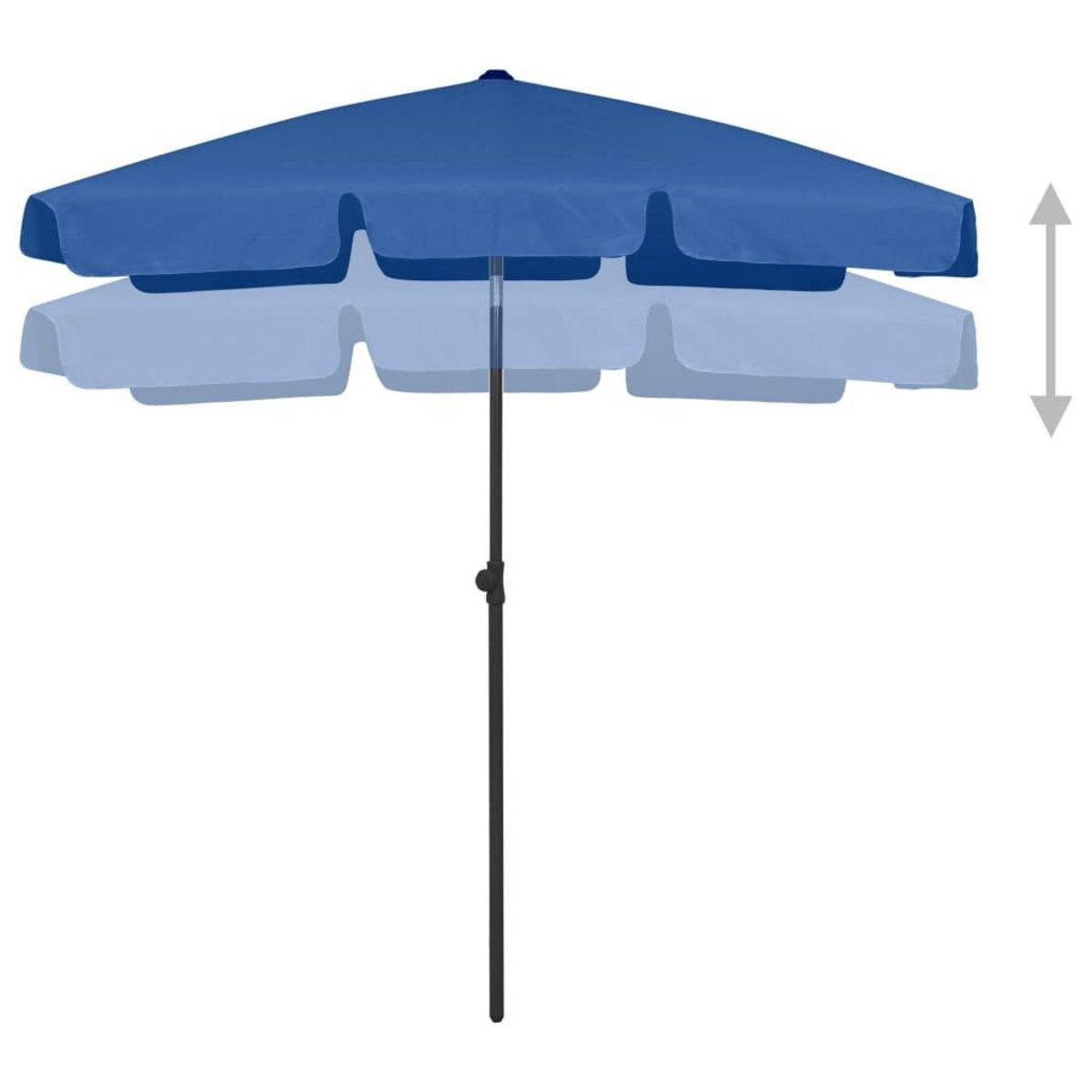 VIDAXL Parasol de plage bleu azure 180x120 cm