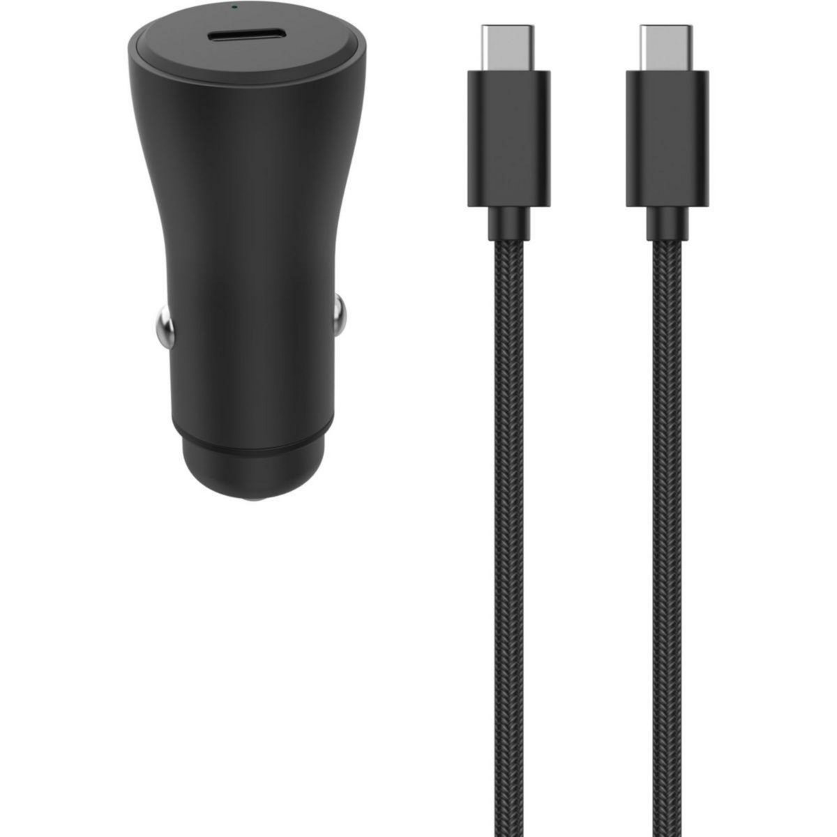 ADEQWAT Chargeur allume cigare 30W USB-C + Cable USB-C 1m noir