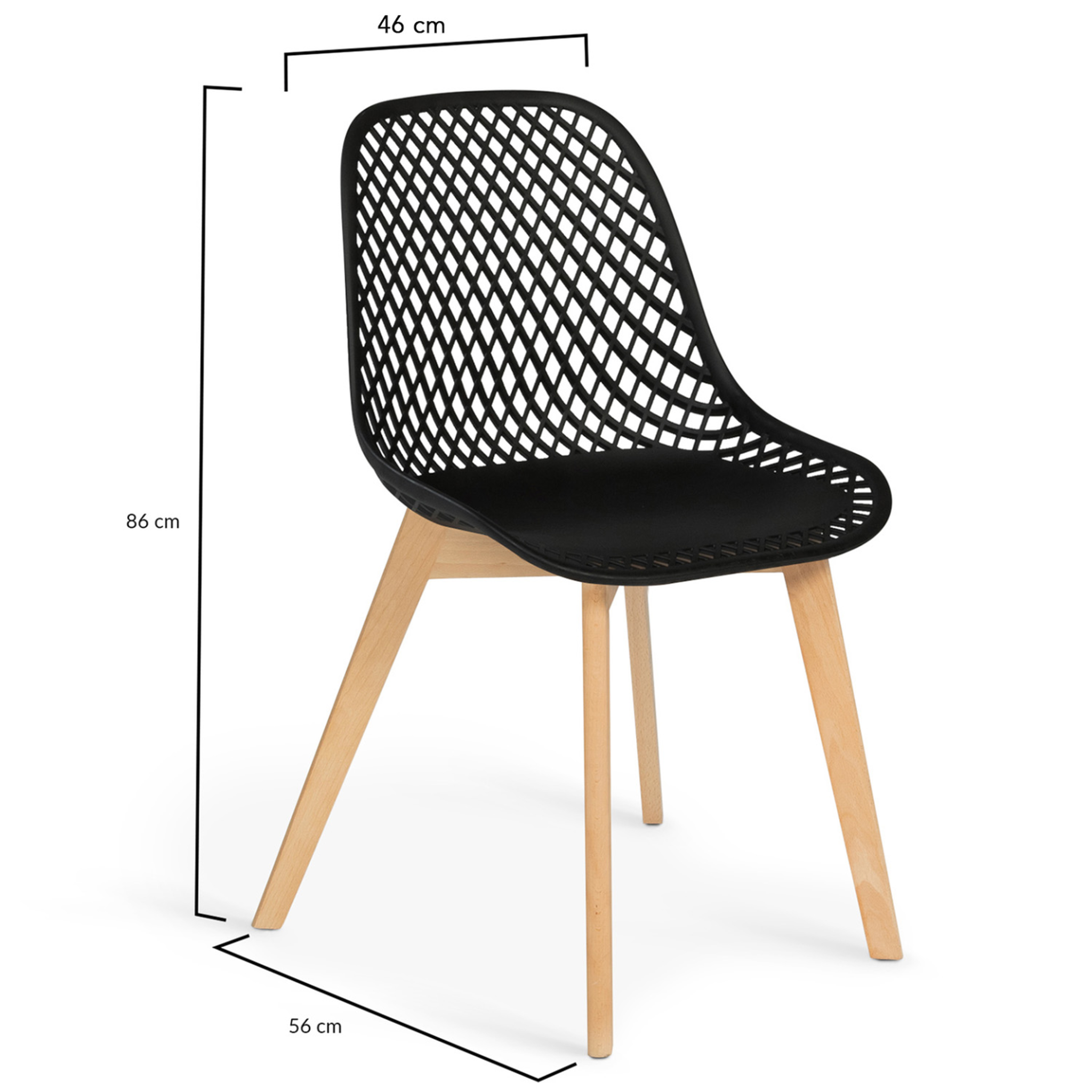 Voir la diapositive 6 : ID MARKET Lot de 4 chaises mandy noires pour salle à manger