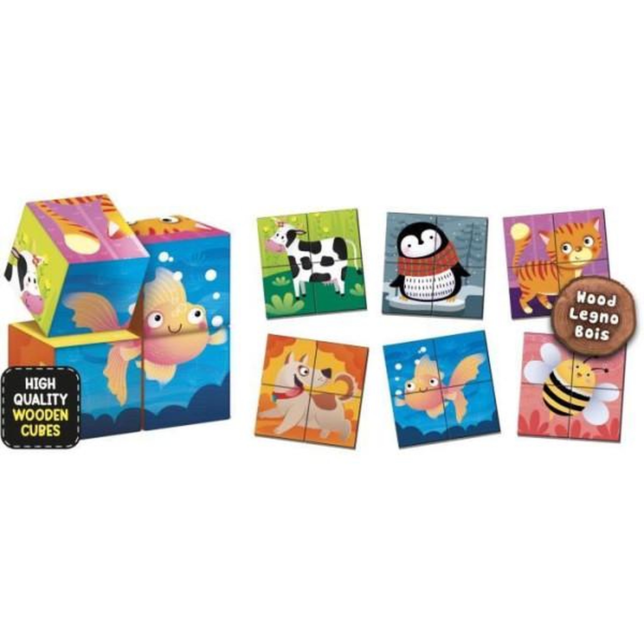 Voir la diapositive 3 : LISCIANI GIOCHI Jeu éducatif 2-en-1 - lisciani - montessori baby bois - cubes et logique - animaux et associations - des 2 ans