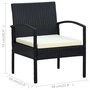 Voir la diapositive 6 : VIDAXL Chaise de jardin avec coussin Resine tressee Noir