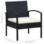 Voir la diapositive 6 : VIDAXL Chaise de jardin avec coussin Resine tressee Noir