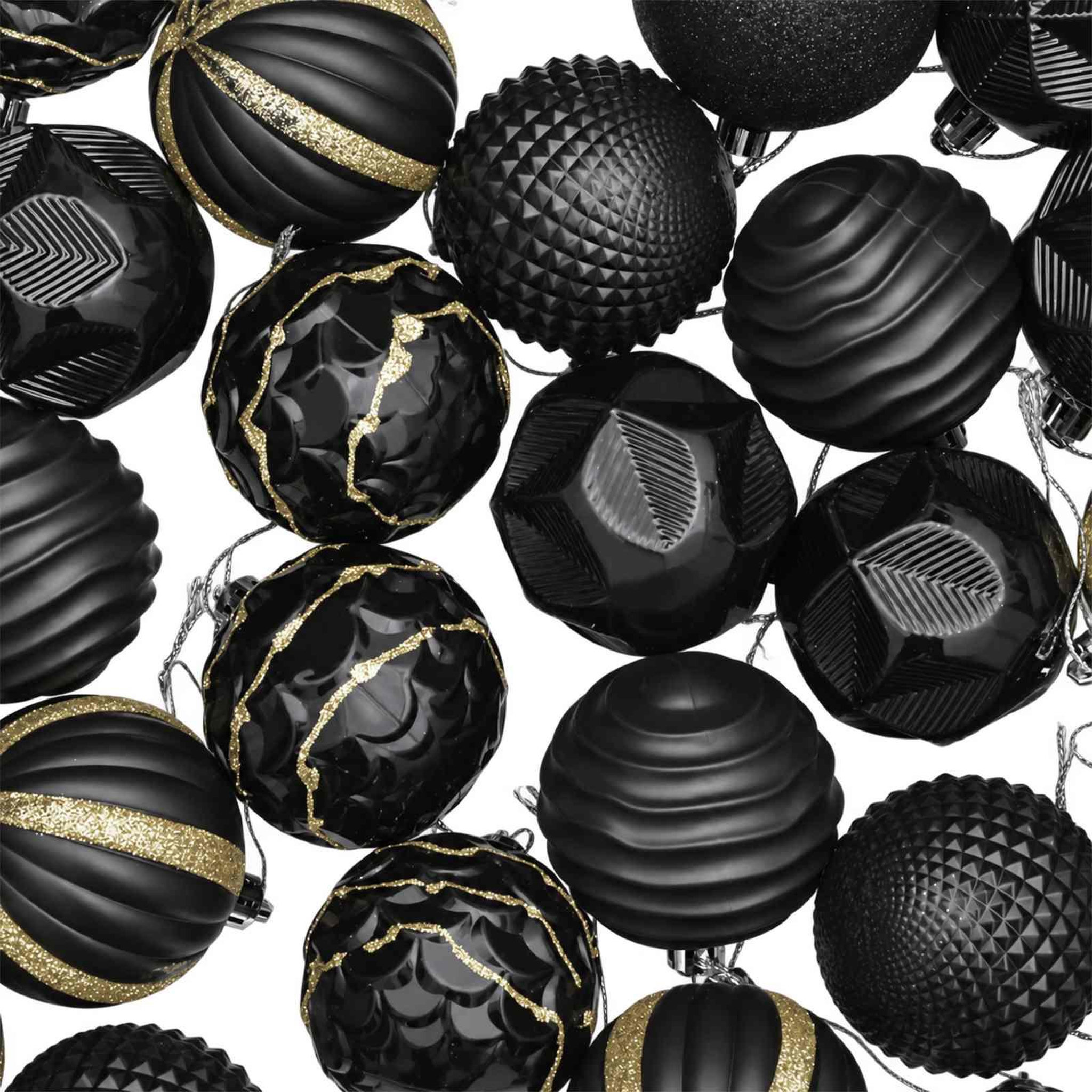 Voir la diapositive 6 : VIDAXL Ensemble de boules de Noël 36 pc Noir Diam. 6 cm Polystyrene