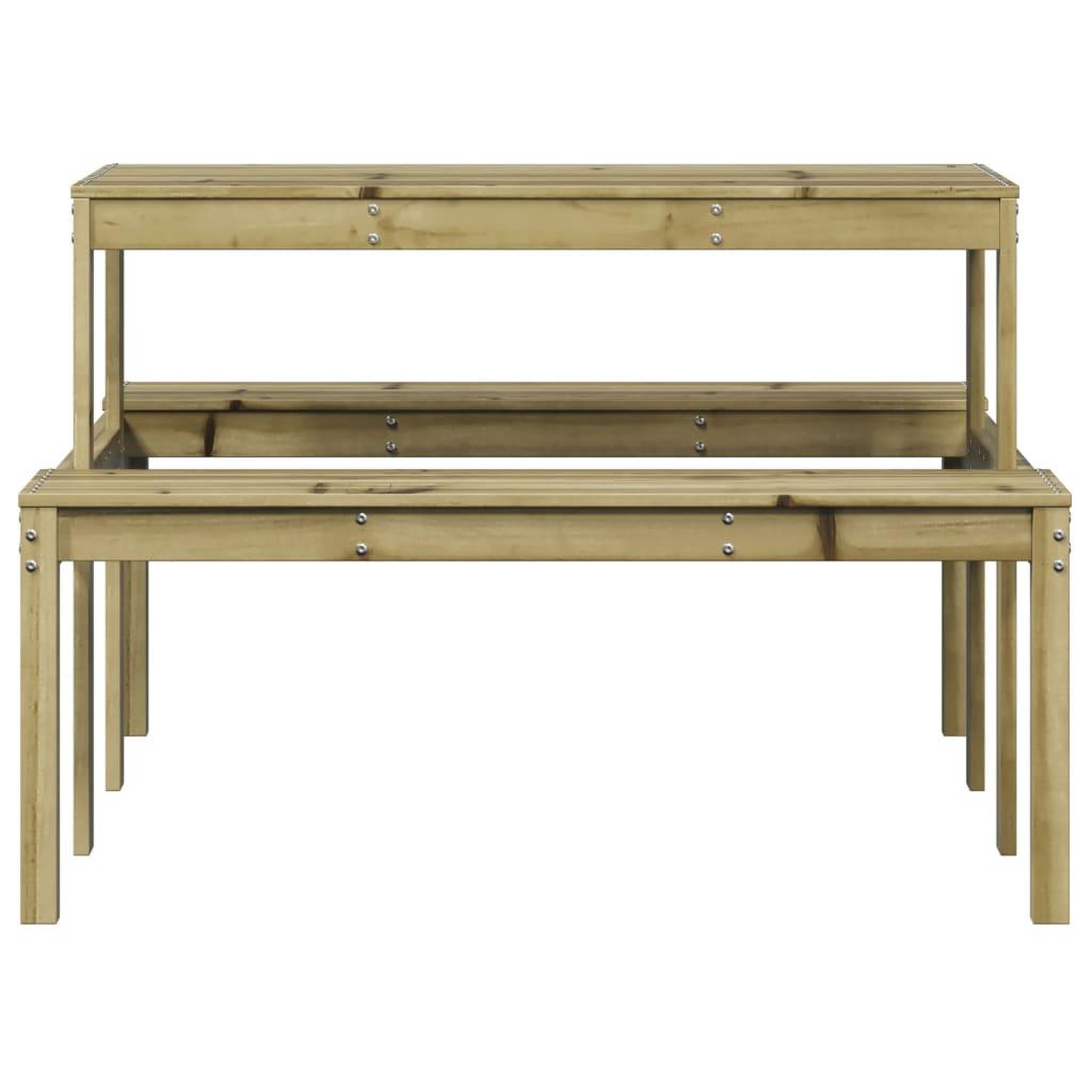Voir la diapositive 4 : VIDAXL Table de pique-nique 110x134x75 cm bois de pin impregne