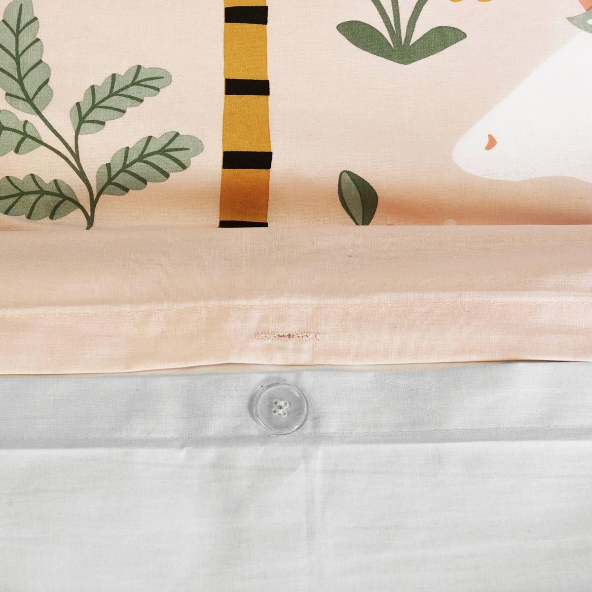 SWEEEK Parure de lit réversible FEERIE 1 place imprimé thème licorne / danseuse 140 x 200cm