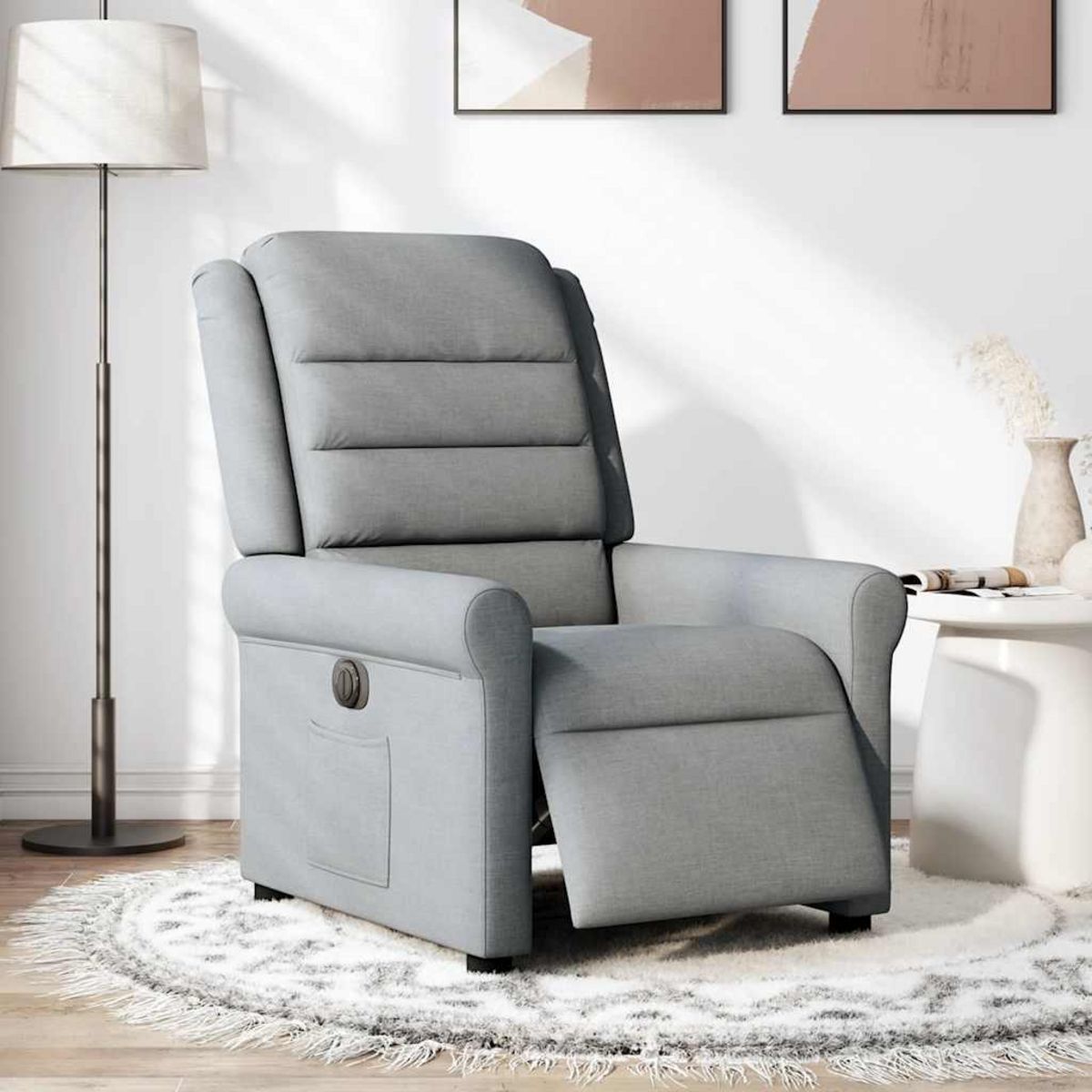 VIDAXL Fauteuil inclinable electrique Gris clair Tissu