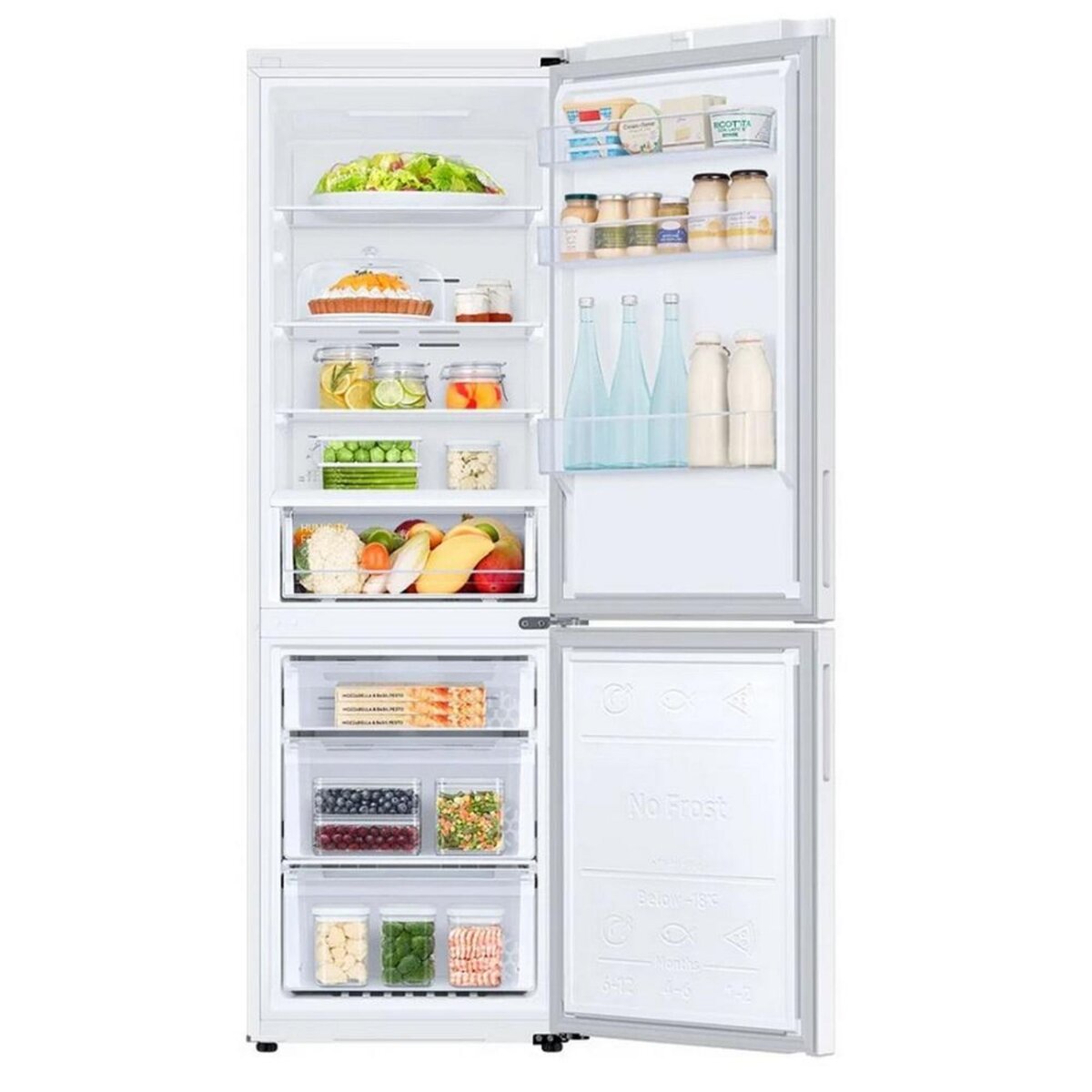 Samsung Réfrigérateur combiné 60cm 344l nofrost, blanc - RB33B610EWW