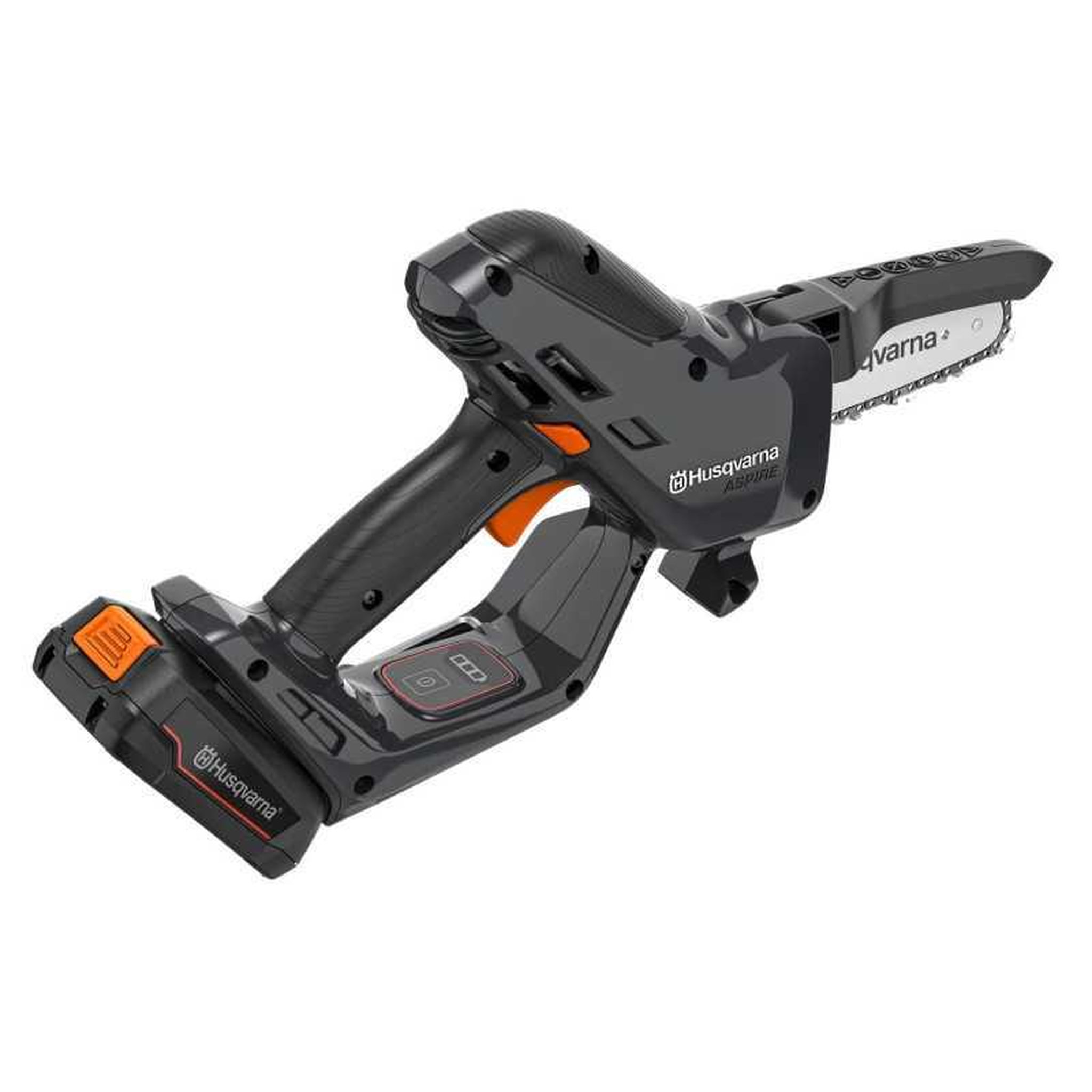 Voir la diapositive 3 : Husqvarna Viking Husqvarna aspire p5-p4a - scie d'élagage sur batterie 18 v, 12,7 cm, coupe jusqu'à 75 mm, frein de chaîne visible et remplacement sans outil