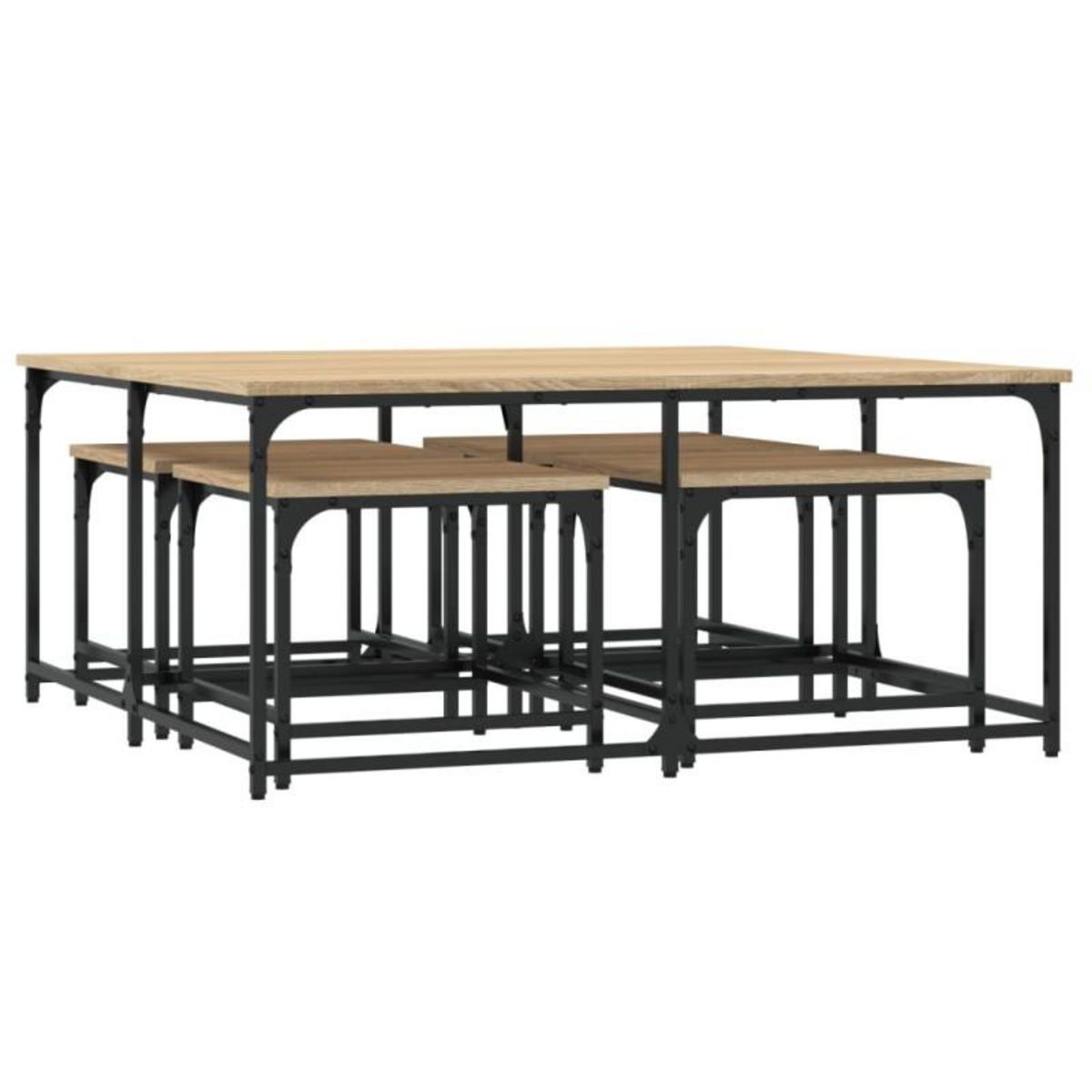 VIDAXL Tables basses gigognes 5 pcs chêne sonoma bois d ingénierie