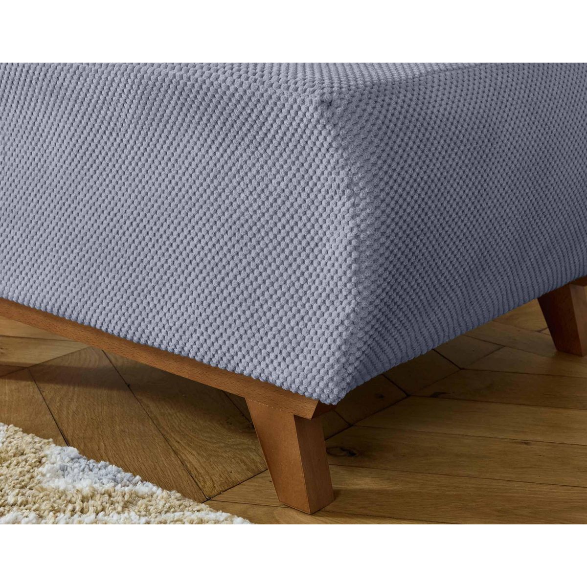 BEST MOBILIER Cristal - pouf modulable - 95 cm - en velours texturé