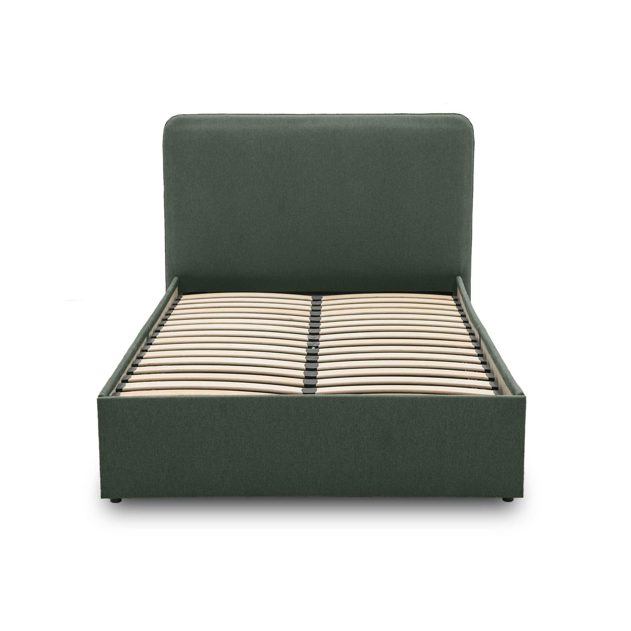 Voir la diapositive 1 : BEST MOBILIER Goyave - lit coffre - 160x200 - en tissu - sommier inclus