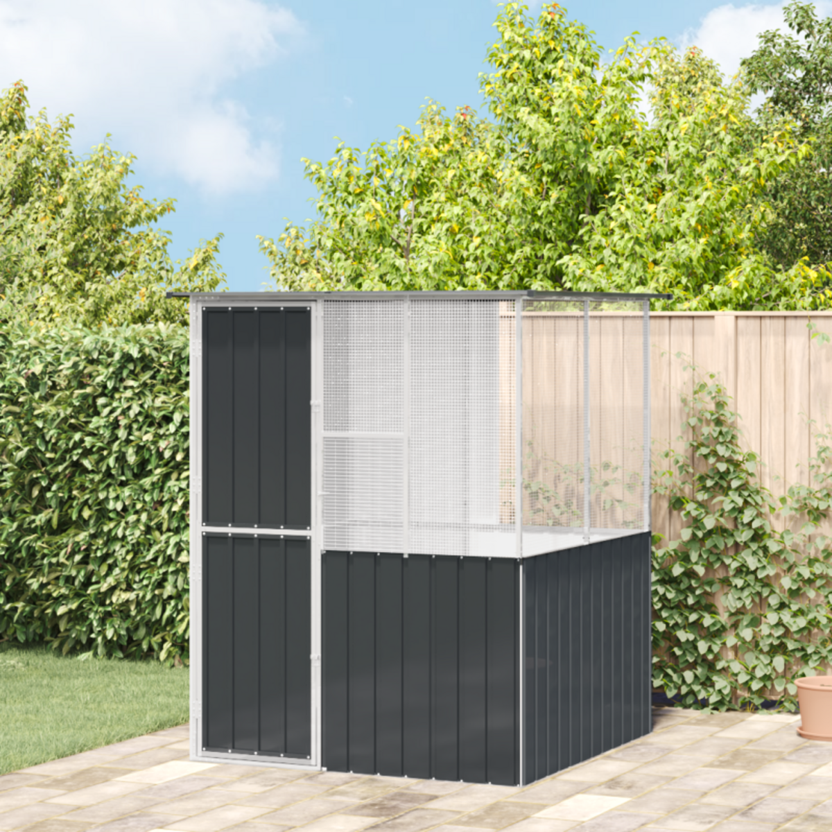 VIDAXL Cage à oiseaux moderne pour l extérieur