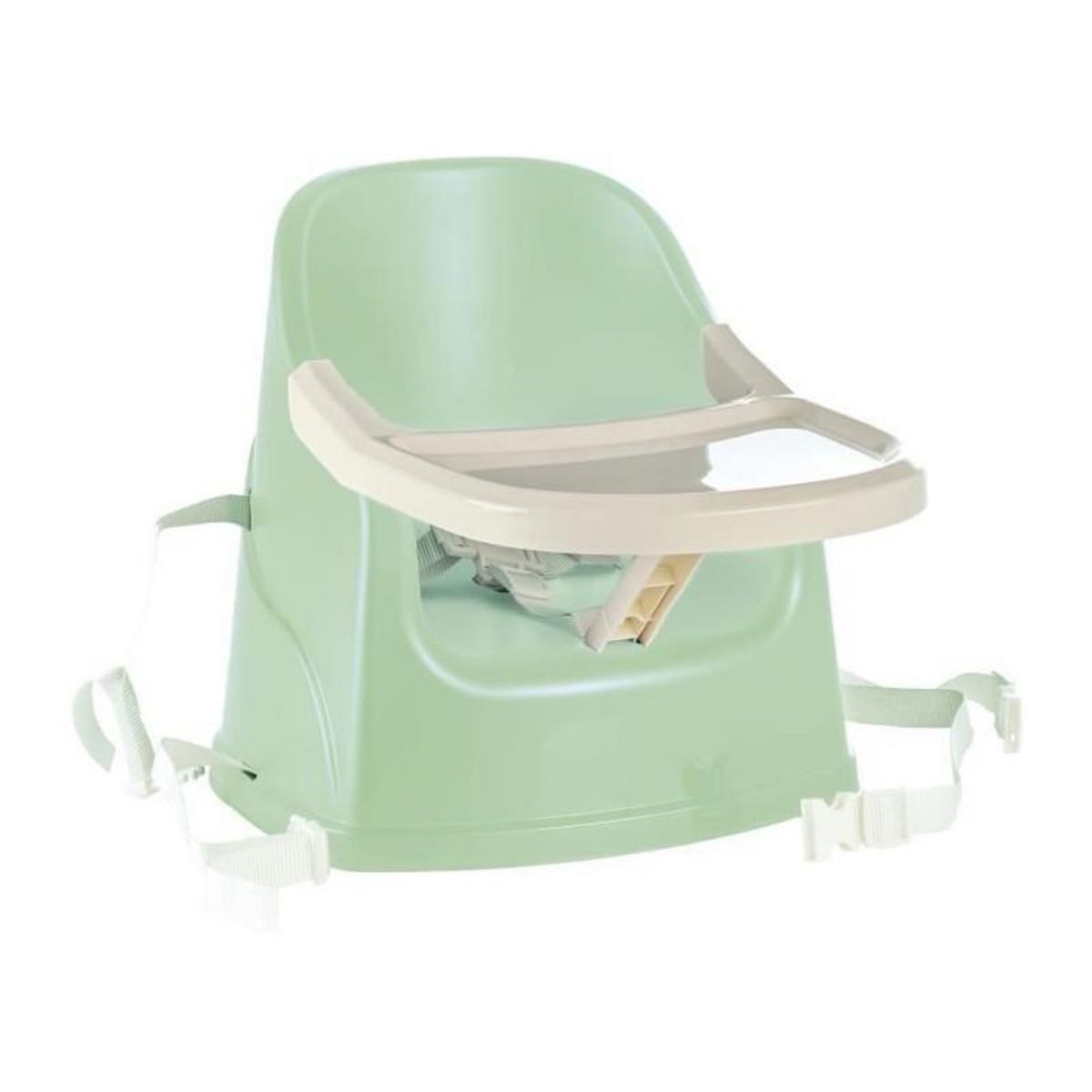 THERMOBABY Chaise haute évolutive en rehausseur de chaise + Coffret vaisselle + Boîtes de conservation + Bavoir semi-rigide