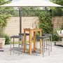 Voir la diapositive 3 : VIDAXL Ensemble de bar de jardin 5 pcs gris bois massif acacia rotin