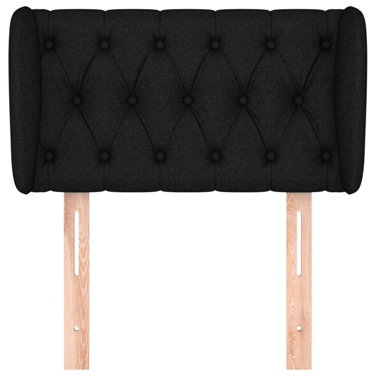 VIDAXL Tete de lit avec oreilles Noir 83x23x78/88 cm Tissu