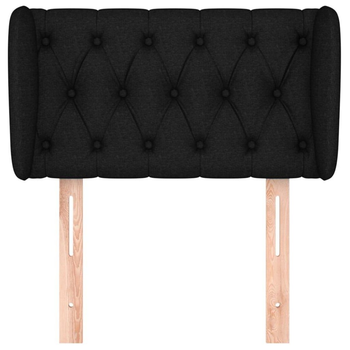 VIDAXL Tete de lit avec oreilles Noir 83x23x78/88 cm Tissu