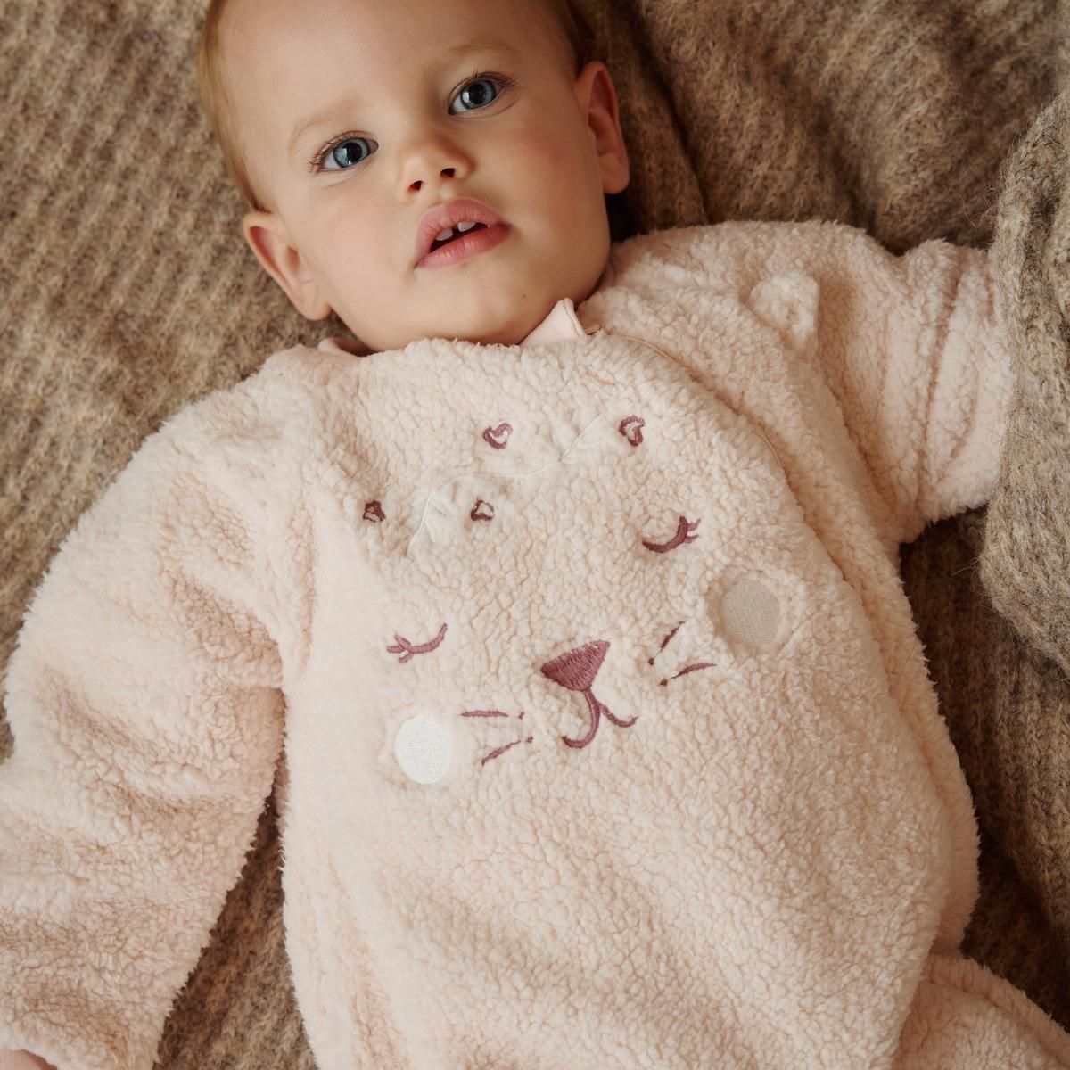 Petit Béguin Surpyjama bébé en sherpa Matcha