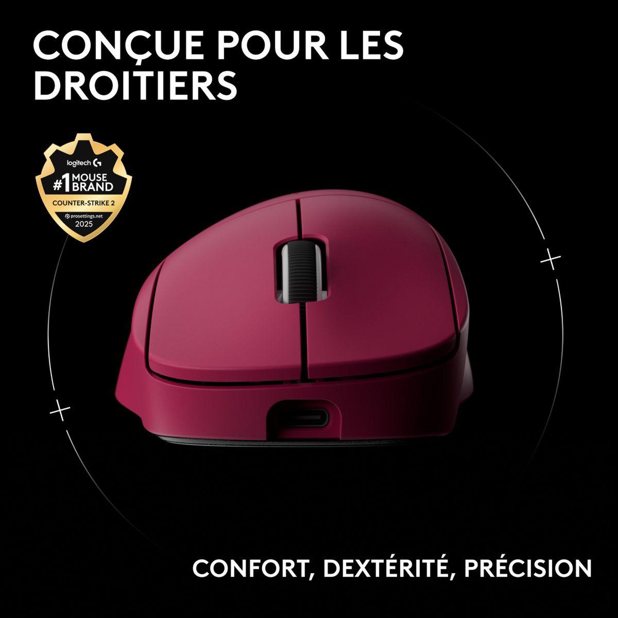 Voir la diapositive 2 : Logitech Souris gamer sans fil pro x superlight 2 dex lightspeed rose