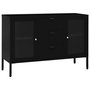 Voir la diapositive 2 : VIDAXL Buffet Noir 105x35x70 cm Acier et verre trempe