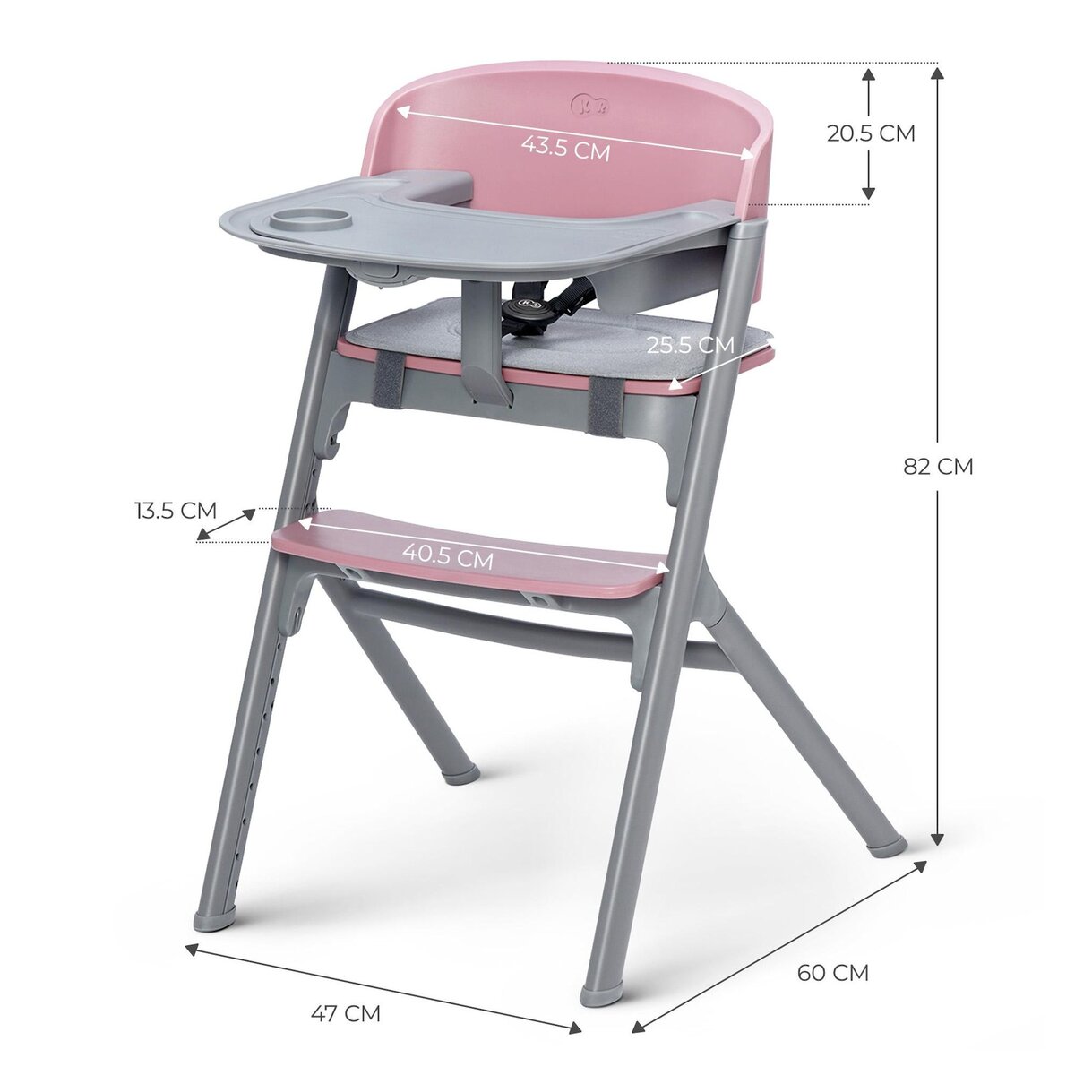 KINDERKRAFT Chaise haute 3 en 1 avec assise réglable et design moderne