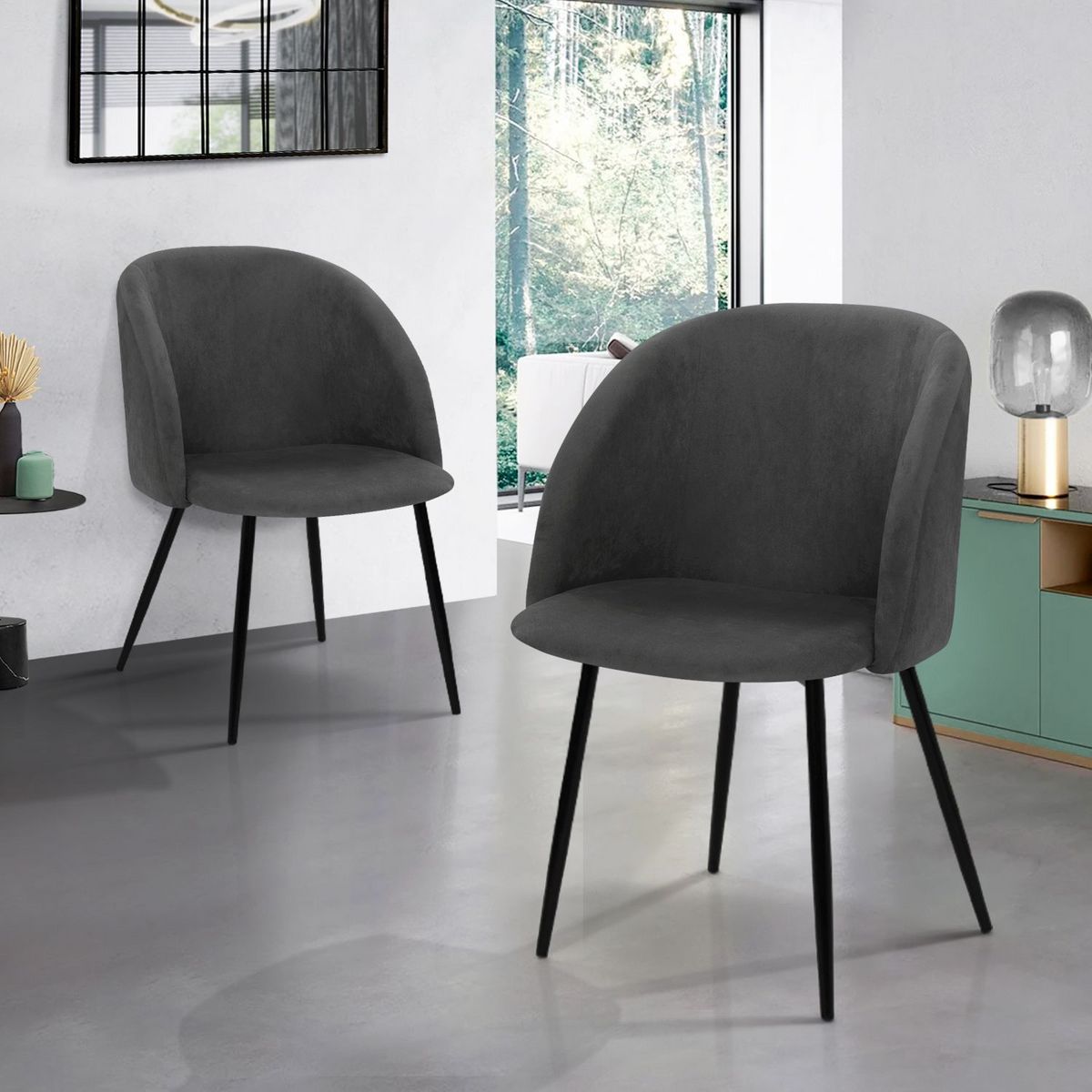 Lot de 2 chaises en velours NINON
