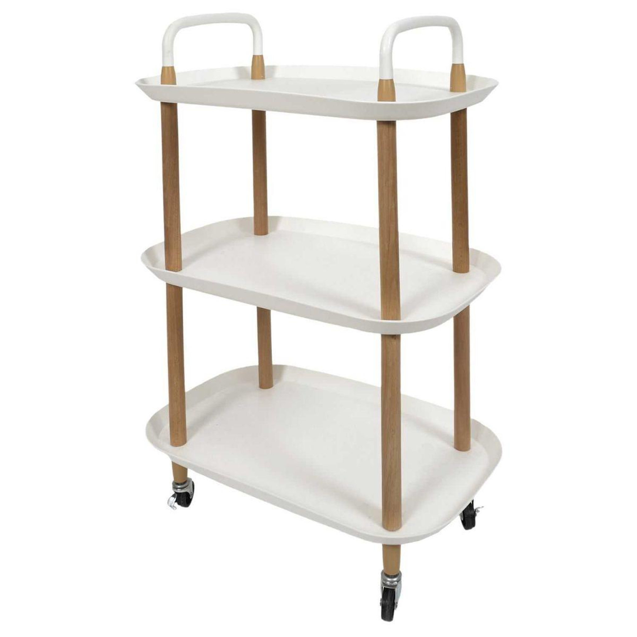Voir la diapositive 3 : The Home Deco Factory Desserte de cuisine 3 niveaux  kaleo  81cm blanc
