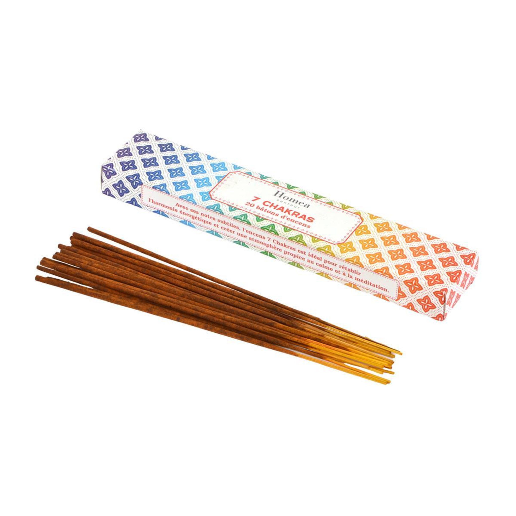HOMEA Lot de 20 bâtons d'encens  senteur  21cm chakras