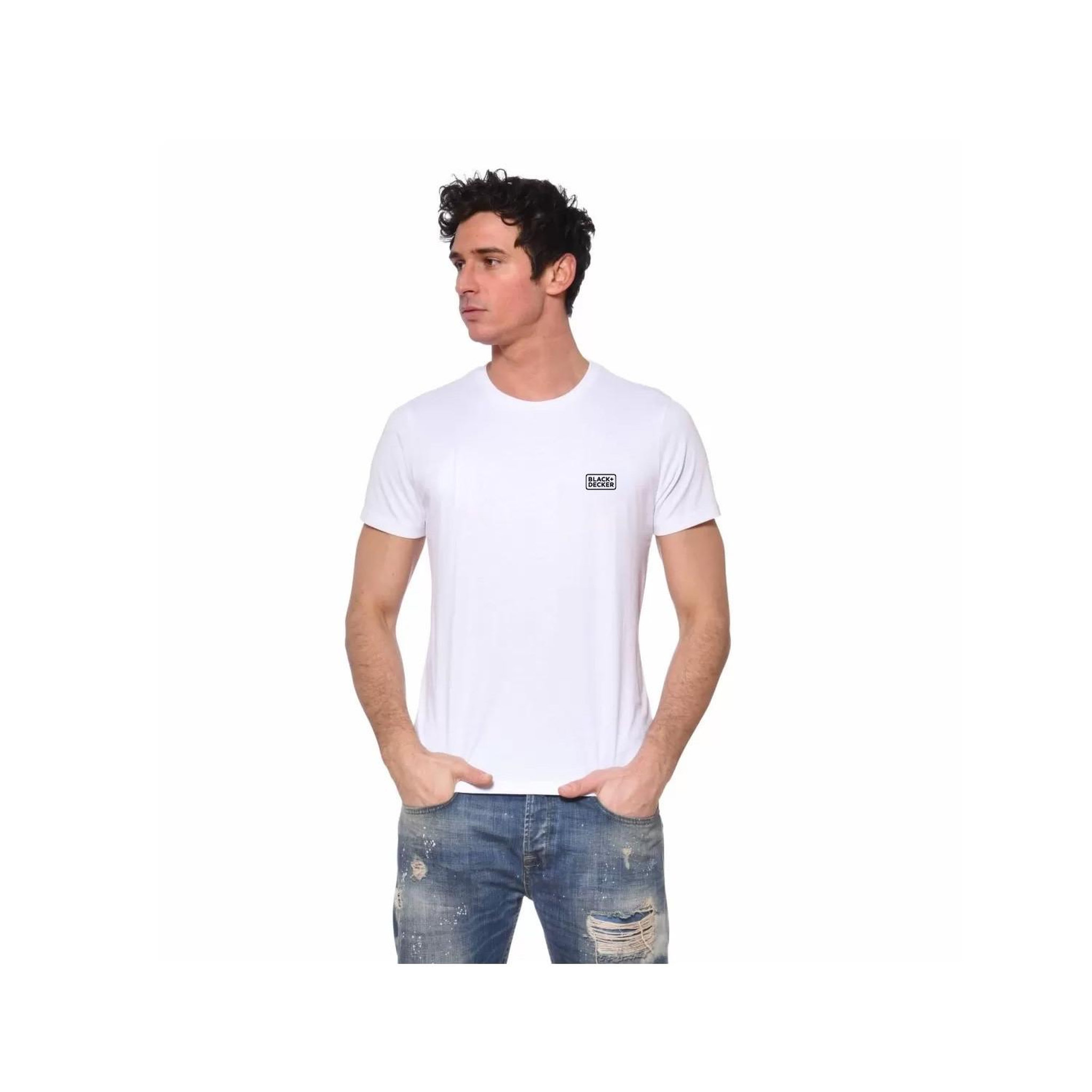 Voir la diapositive 2 : Black et Decker Lot de 2 t-shirts homme manches courtes en coton 140gr/m²