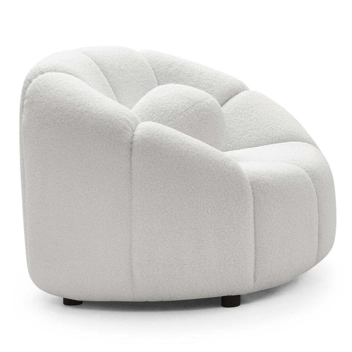Paris Prix Fauteuil Design Bouclette  Spenser  103cm Blanc
