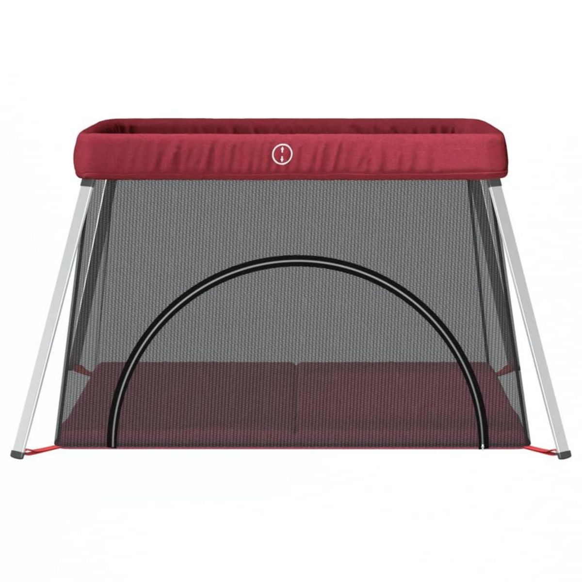 VIDAXL Parc pour bebe avec matelas Rouge Tissu de lin