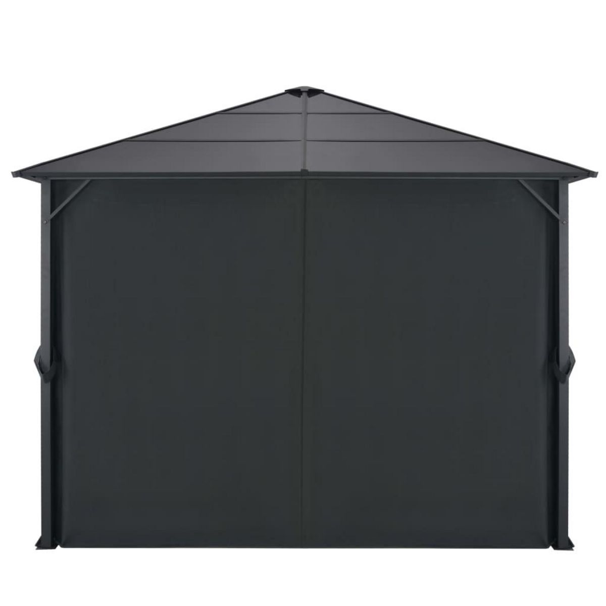 VIDAXL Tonnelle avec rideau Aluminium 3x3 m Noir
