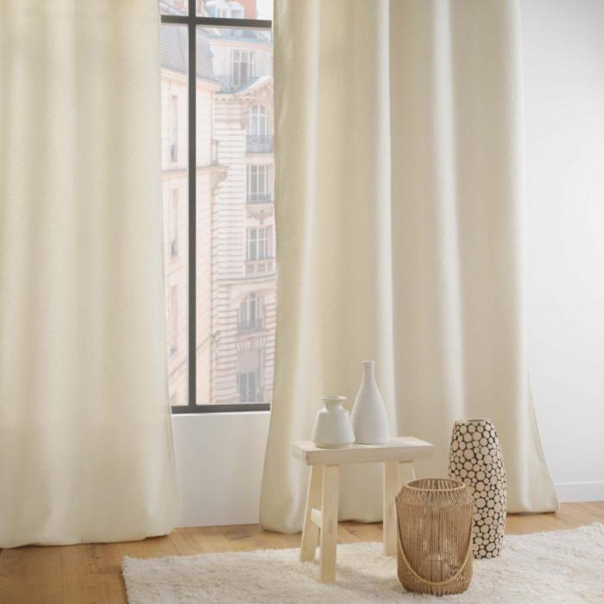 Paris Prix Rideau à Œillets Bouclette  Wooly  140x240cm Naturel