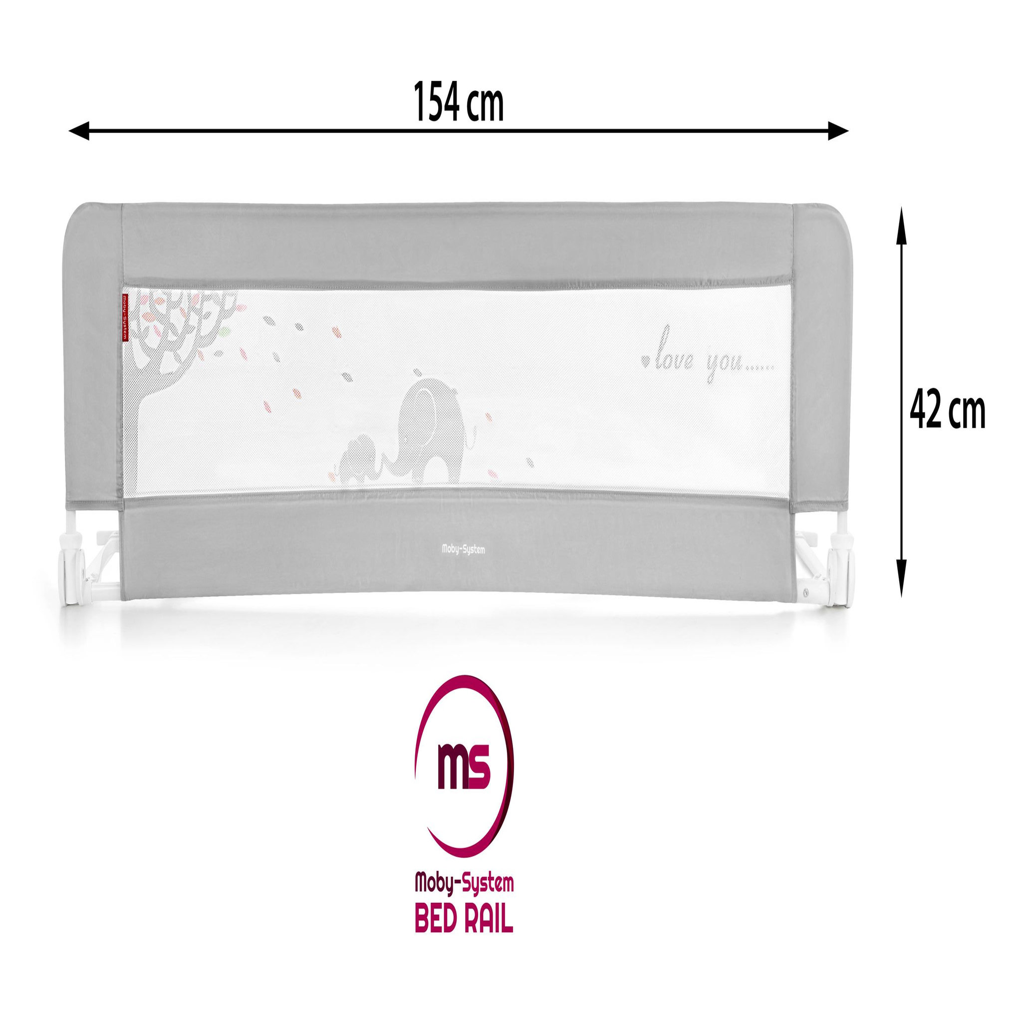Voir la diapositive 4 : MOBY SYSTEM Barrière de Lit Bébé Moby-System, Barrière de Protection Pliable, Stable Durable, 154 x 42 cm