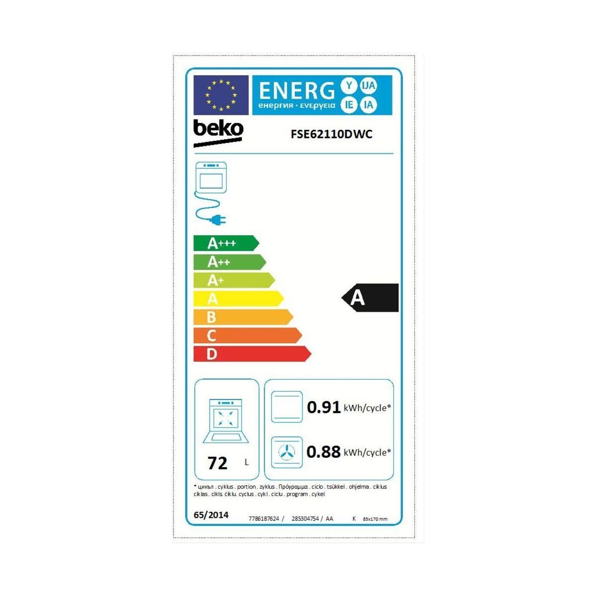 Beko Cuisinière gaz FSE62110DWC