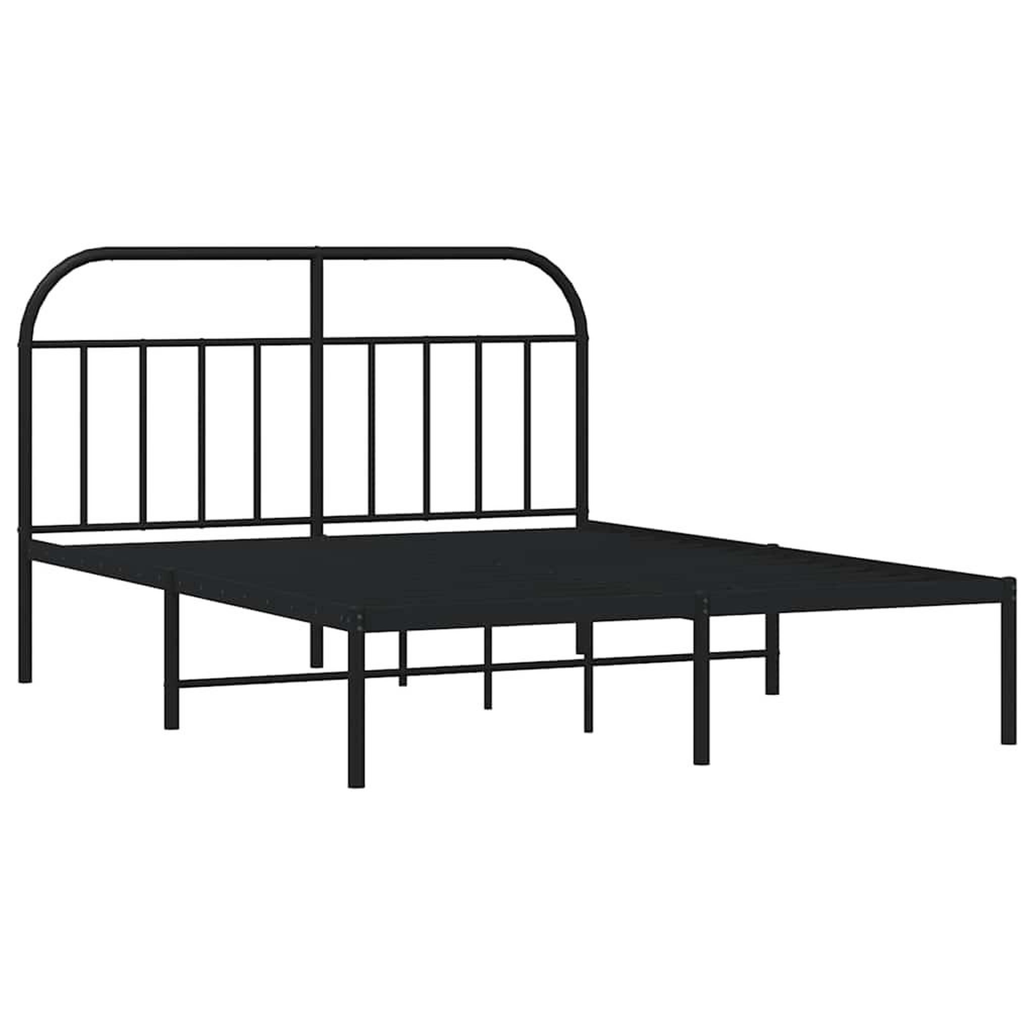 Voir la diapositive 3 : VIDAXL Cadre de lit metal sans matelas avec tete de lit noir 135x190cm
