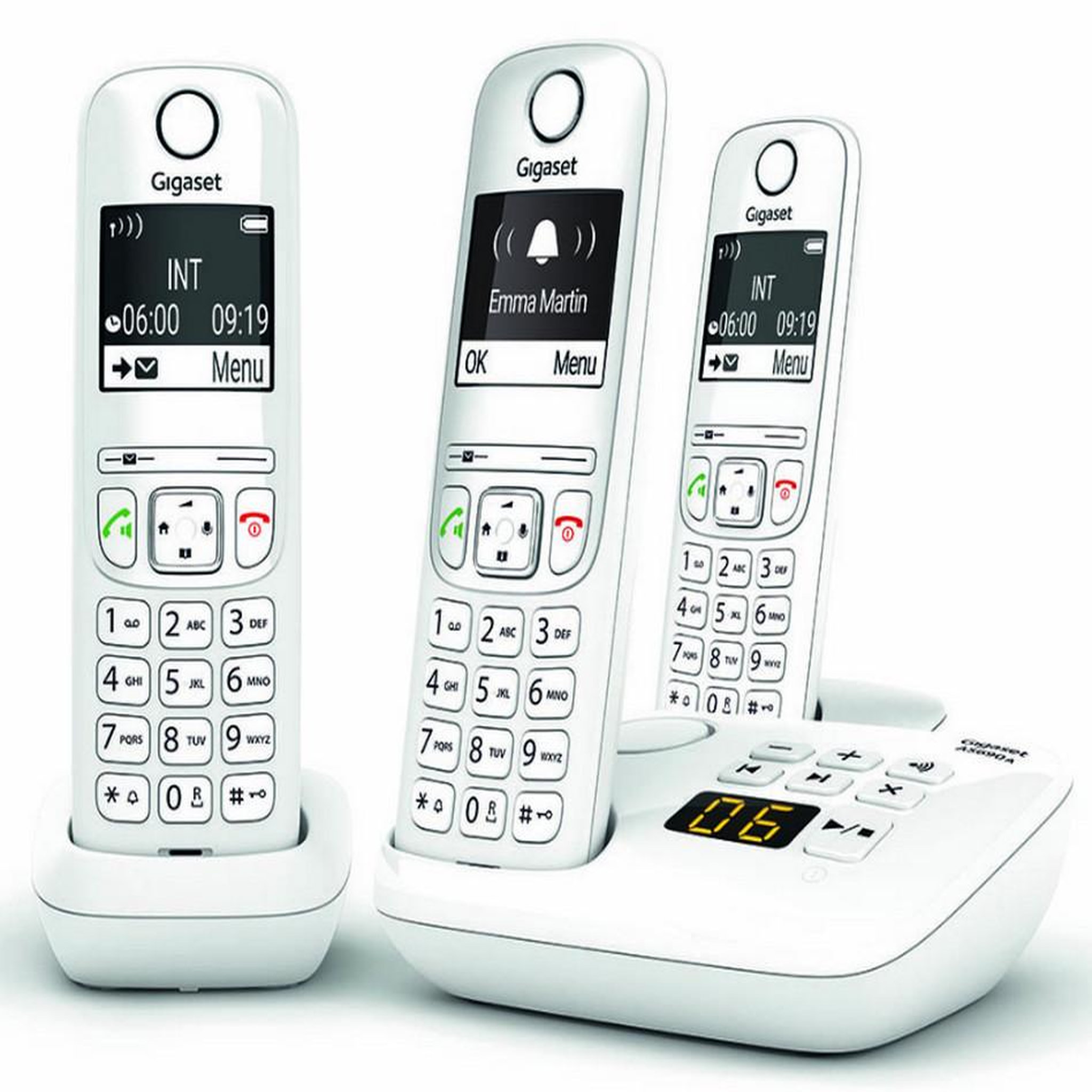 GIGASET Téléphone sans fil trio dect blanc avec répondeur - GIGAAS690ATRIOBLANC