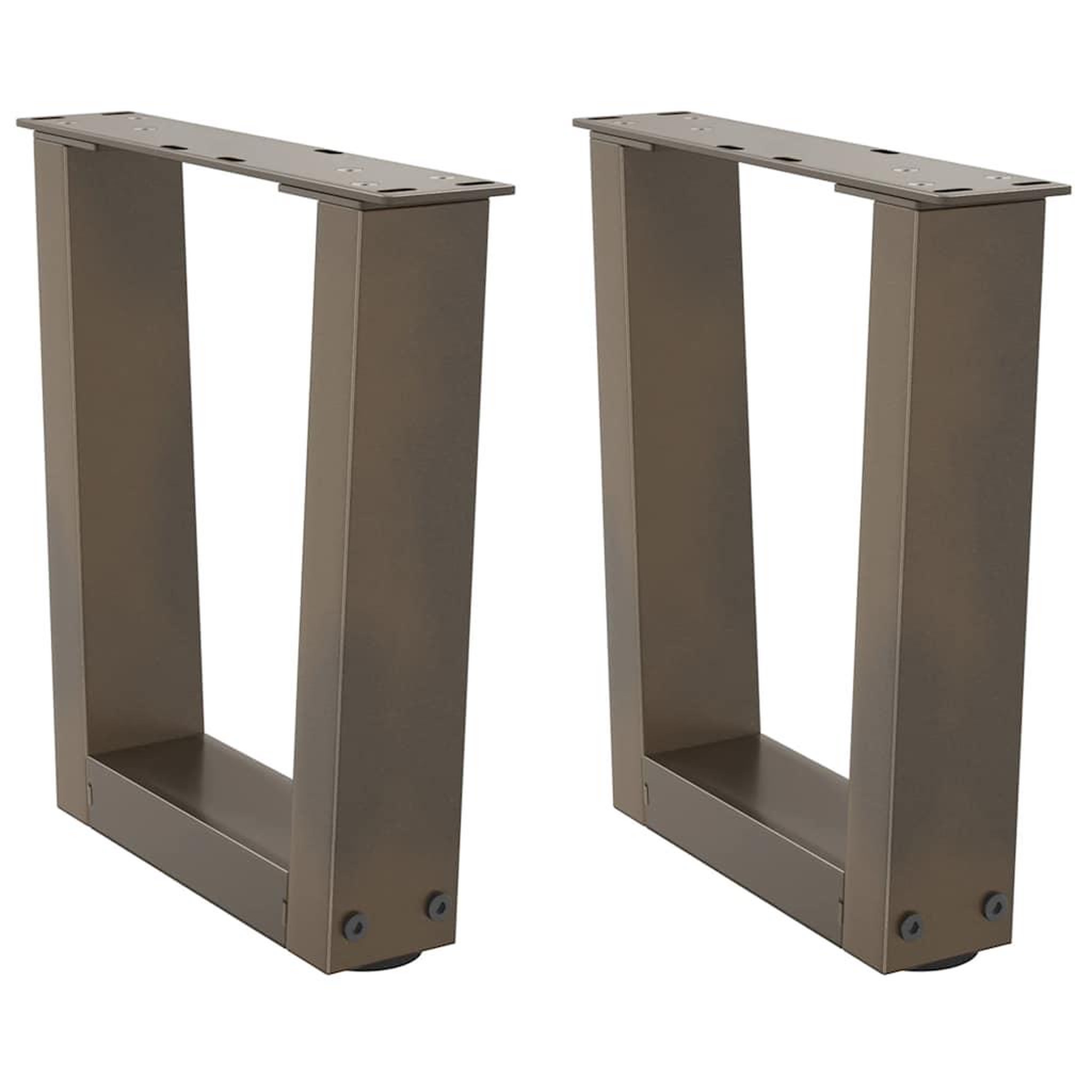 VIDAXL Pieds de table a manger forme V 2 pcs acier naturel acier