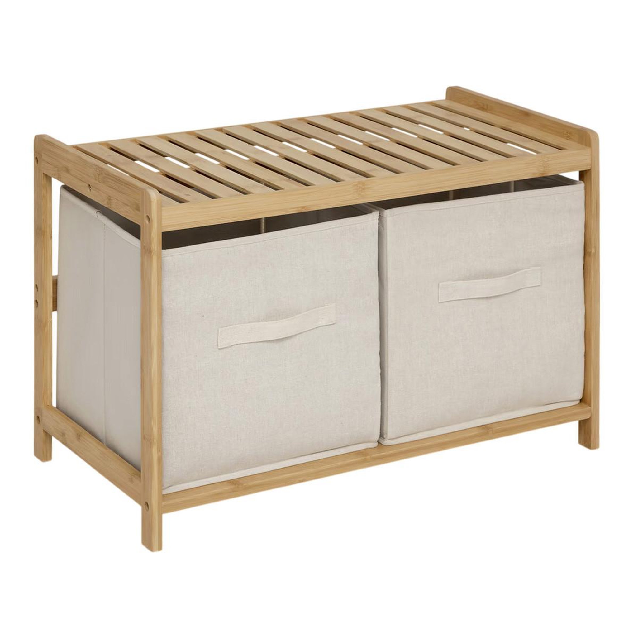 FIVE Banc 2 paniers de rangements en bambou  tidy  66cm naturel