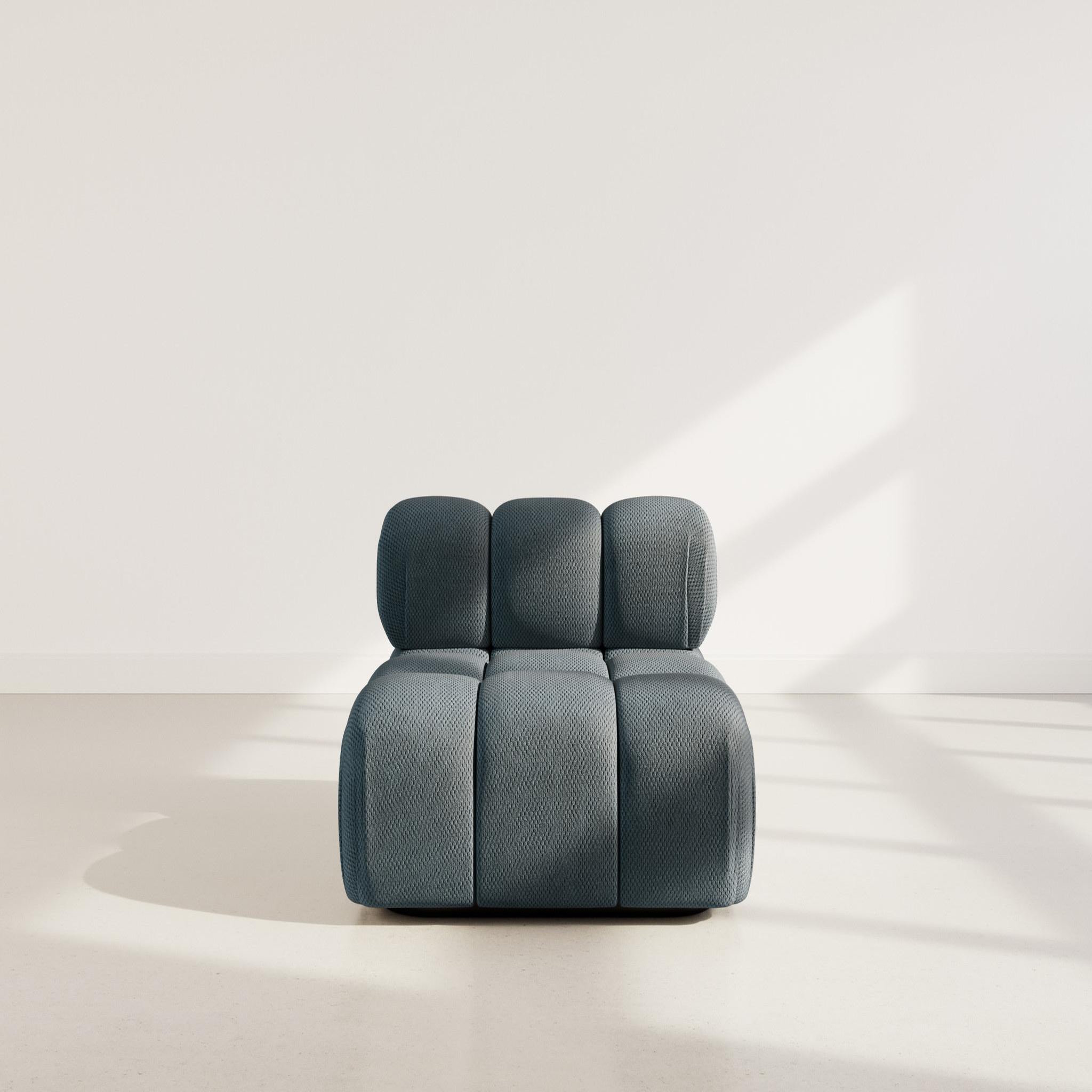 Voir la diapositive 2 : BEST MOBILIER Ruby - module d'assise en velours texturé
