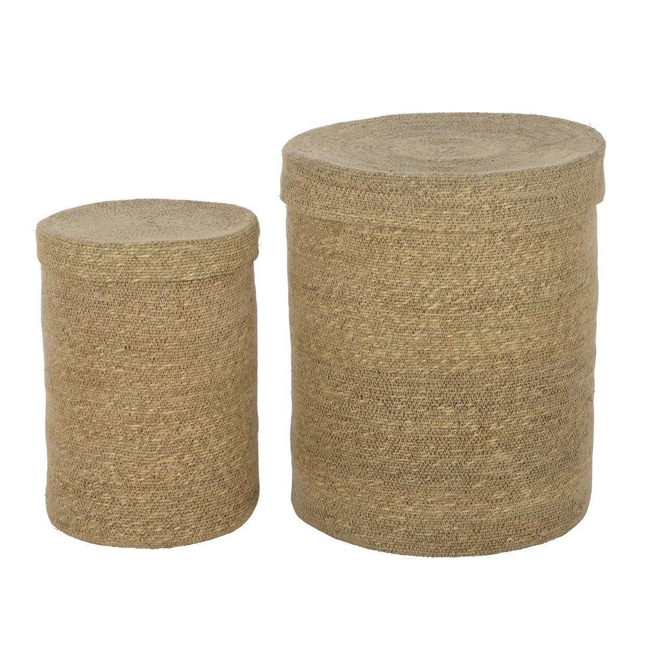 Voir la diapositive 3 : J-LINE Lot de 2 Paniers Rangement  Herbes Marines  46cm Naturel