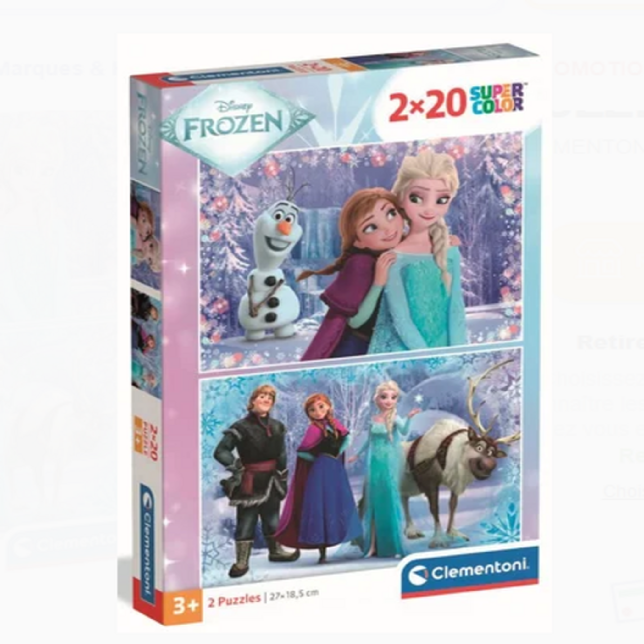 CLEMENTONI Puzzle 2x20 pièces Disney La Reine des Neiges 2 – Puzzle enfant – Clementoni