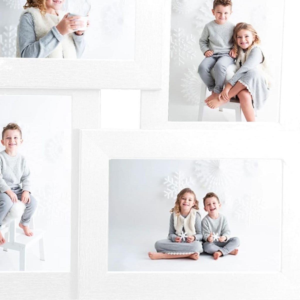 VIDAXL Collage de cadres photo pour photo de 4x(10x15 cm) Blanc MDF
