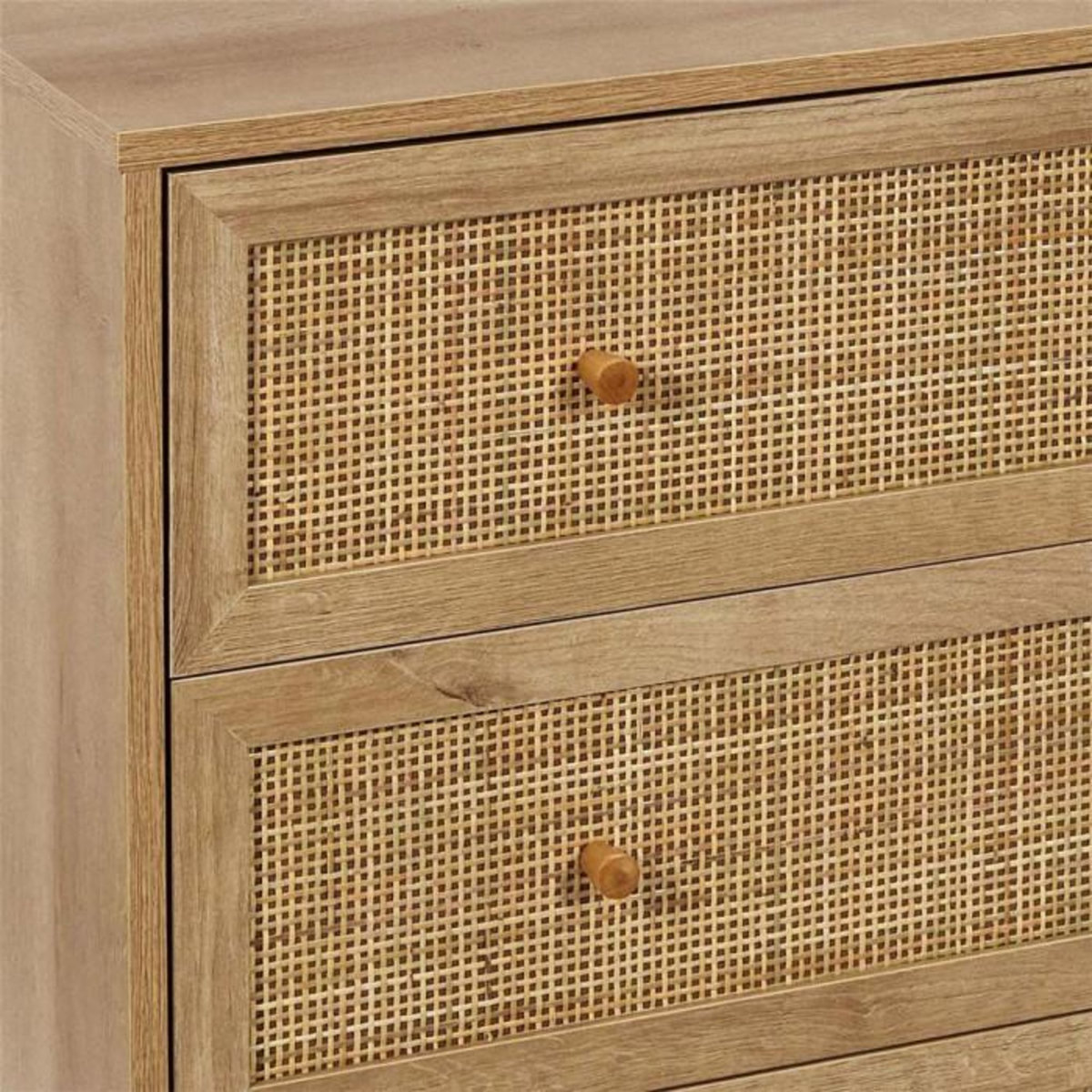 Paris Prix Commode en Bois 3 Tiroirs  Bali  90cm Naturel